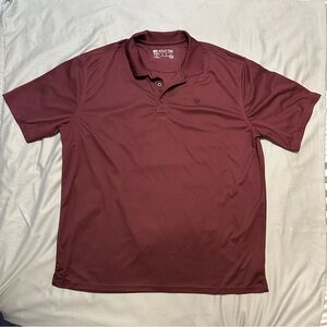 Ariat Tek Men Shirt XL Performance Polo Short Sleeve Golf Stretch Casual Maroon